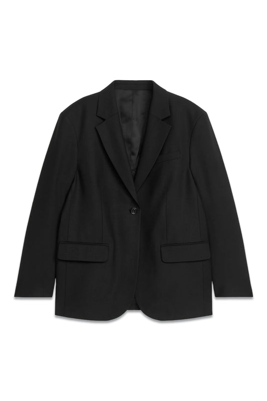 Oversized Wool Blend Twill Blazer