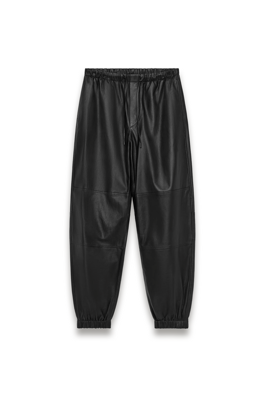 Barrel-Leg Leather Trousers