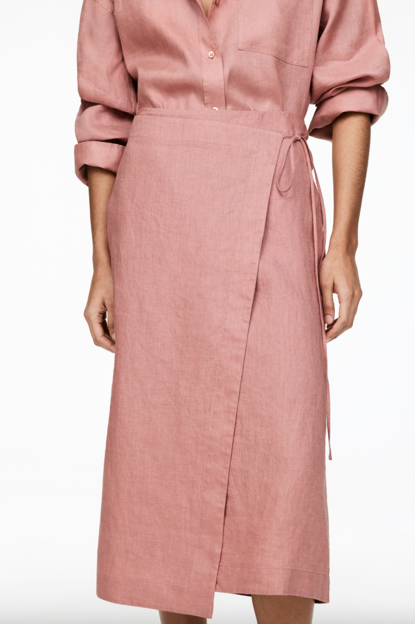 Linen Shirt and Wrap Skirt
