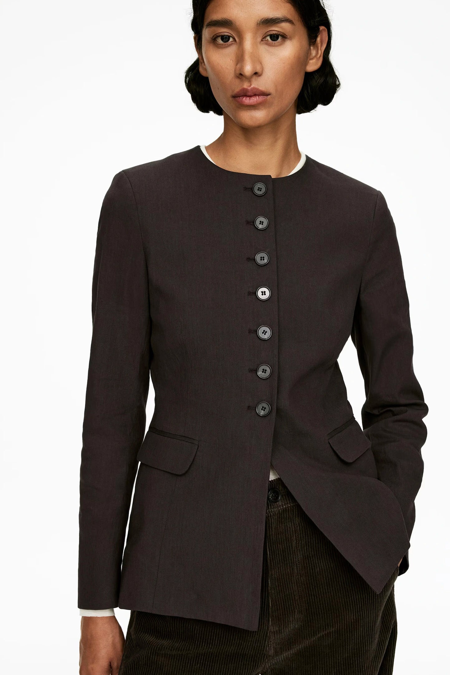 Linen-blend Blazer