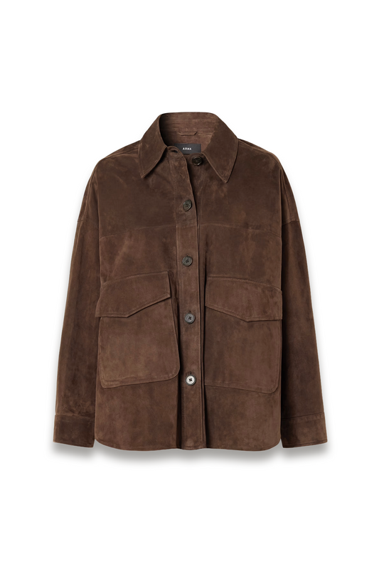 Kaylee Oversized Paneled Suede Jacket