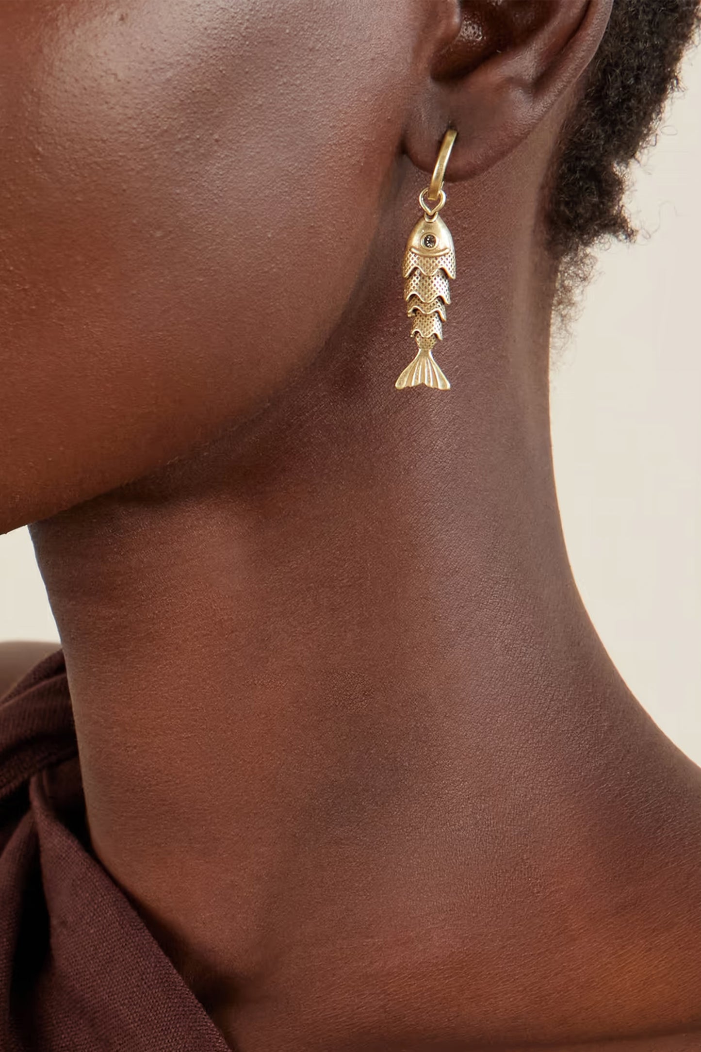 The Fish gold-tone and cubic zirconia earrings