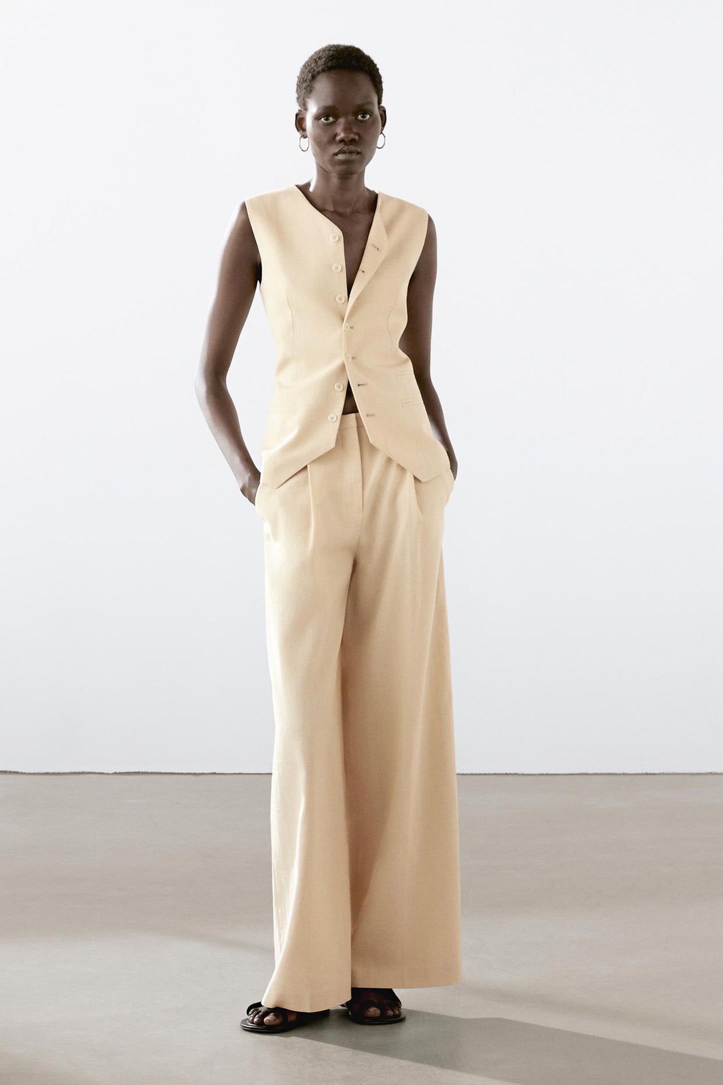 Linen Blend Suit Waistcoat