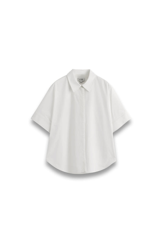 Oversized Short-Sleeved Cotton Shirt