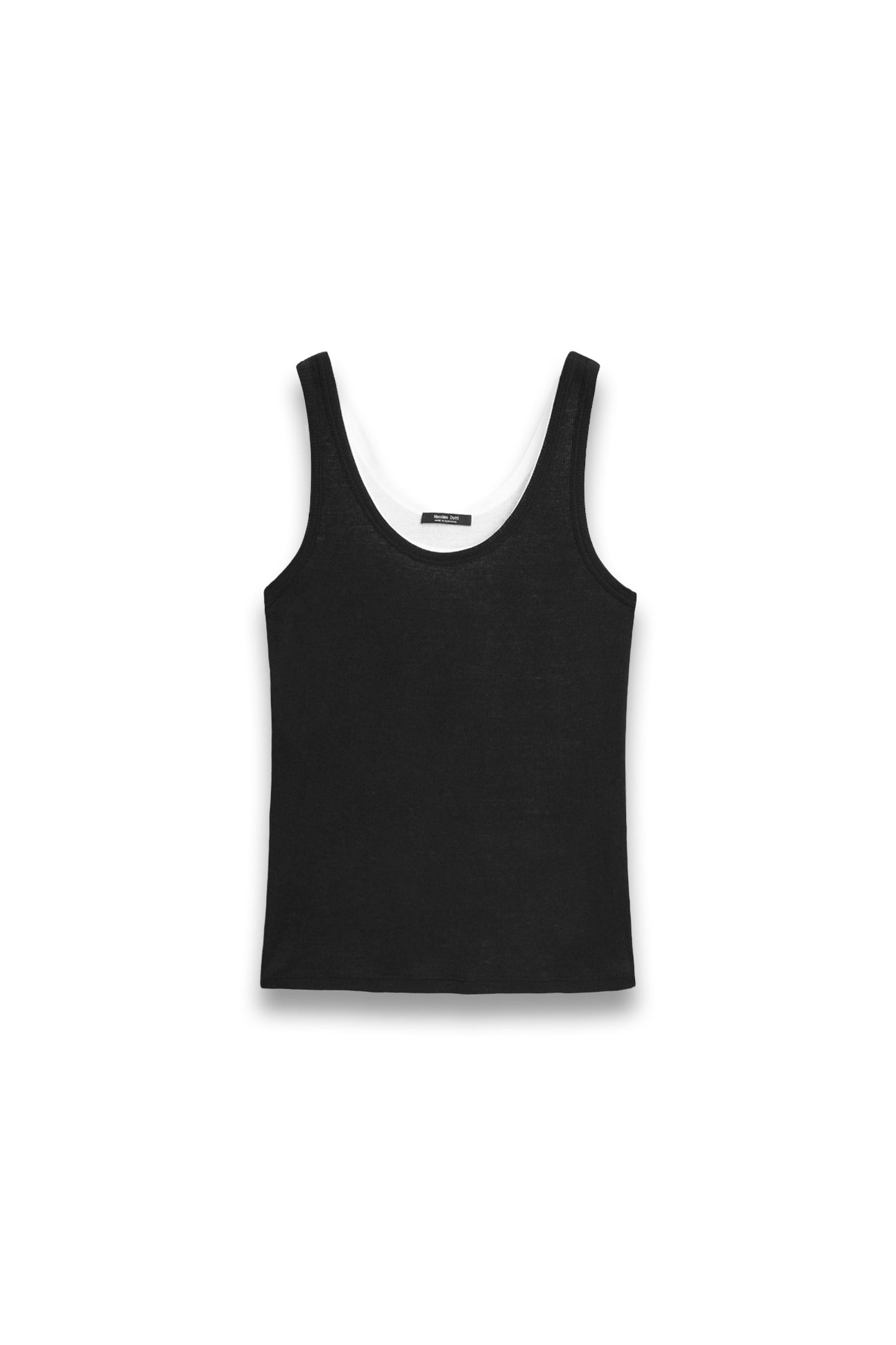 100% cotton ribbed double-layer top