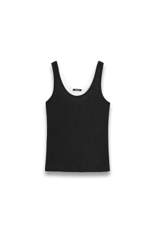 100% cotton ribbed double-layer top