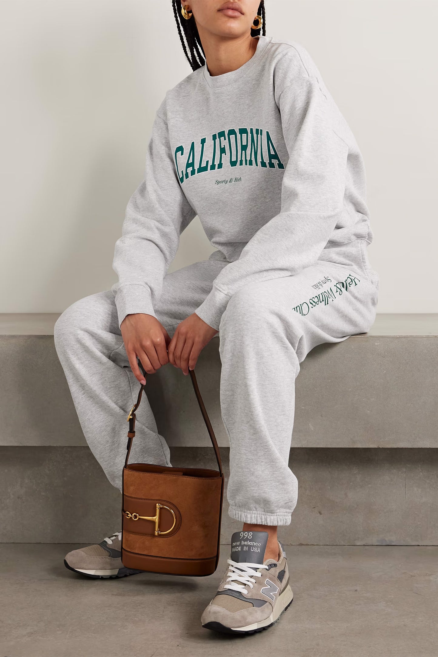 Printed cotton-blend jersey sweatshirt