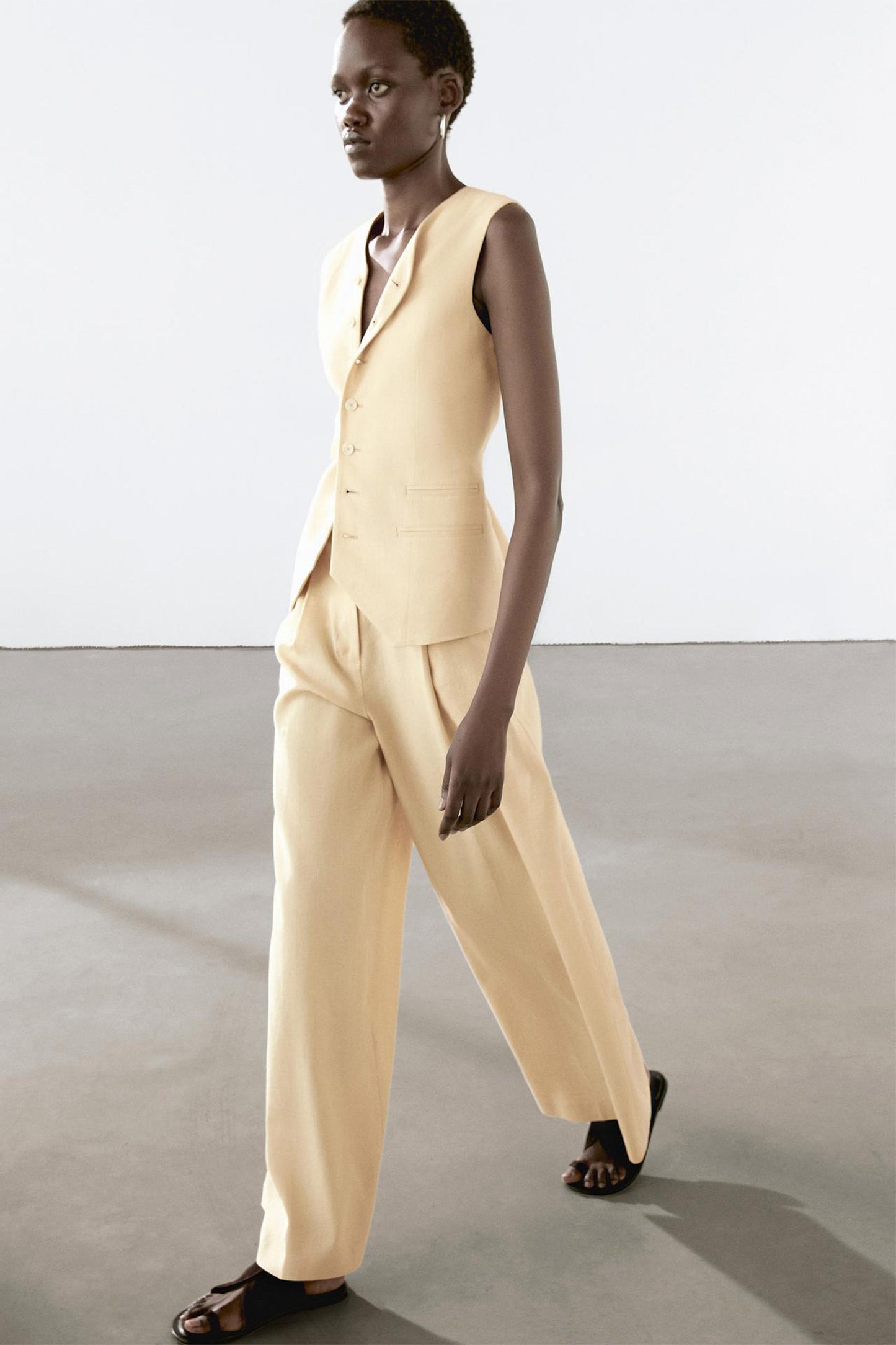 Linen Blend Suit Trousers