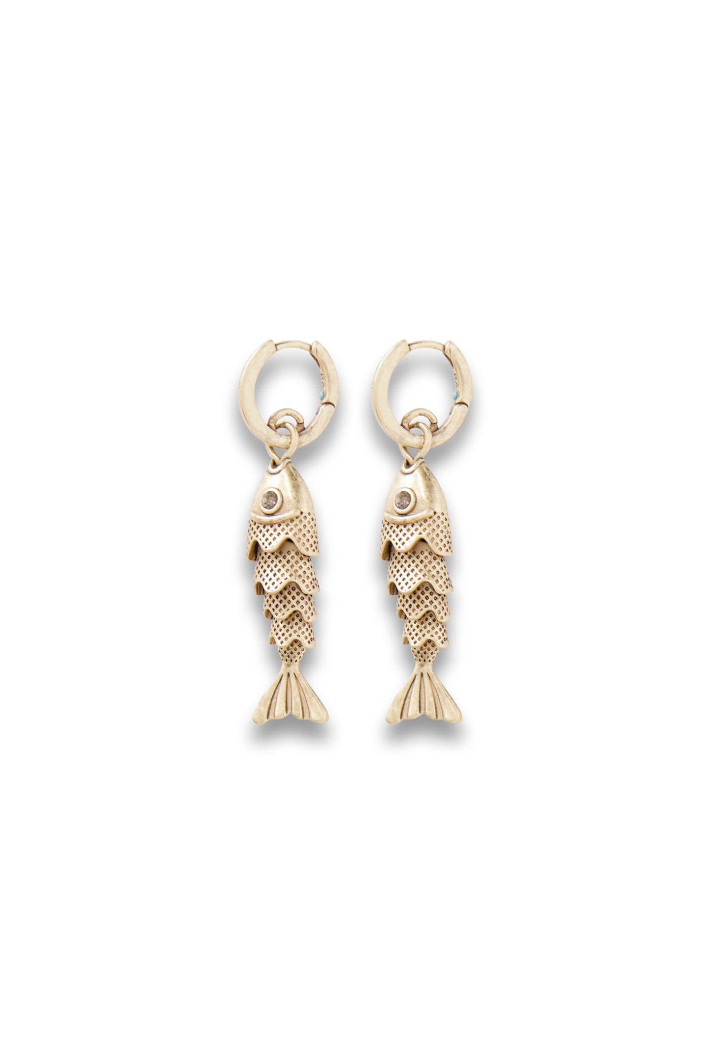The Fish gold-tone and cubic zirconia earrings