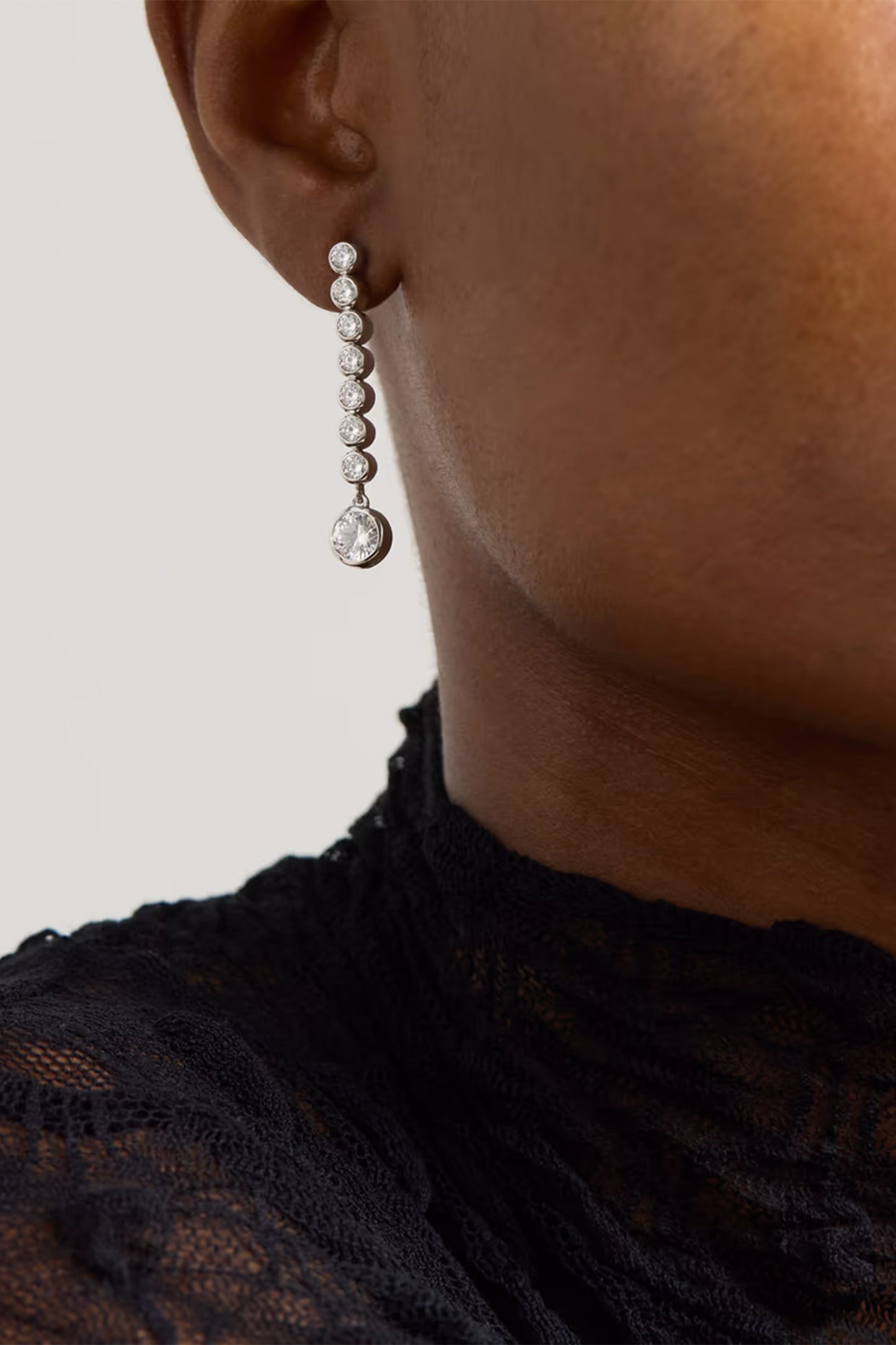 Ascent recycled rhodium-plated pearl and cubic zirconia earrings