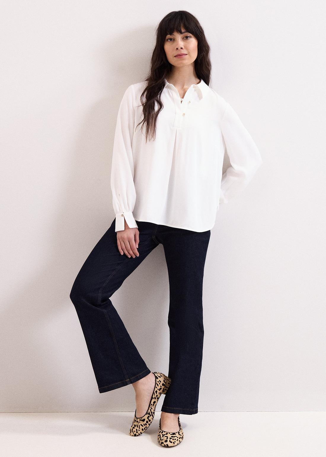 Ashton Longline Ivory Shirt