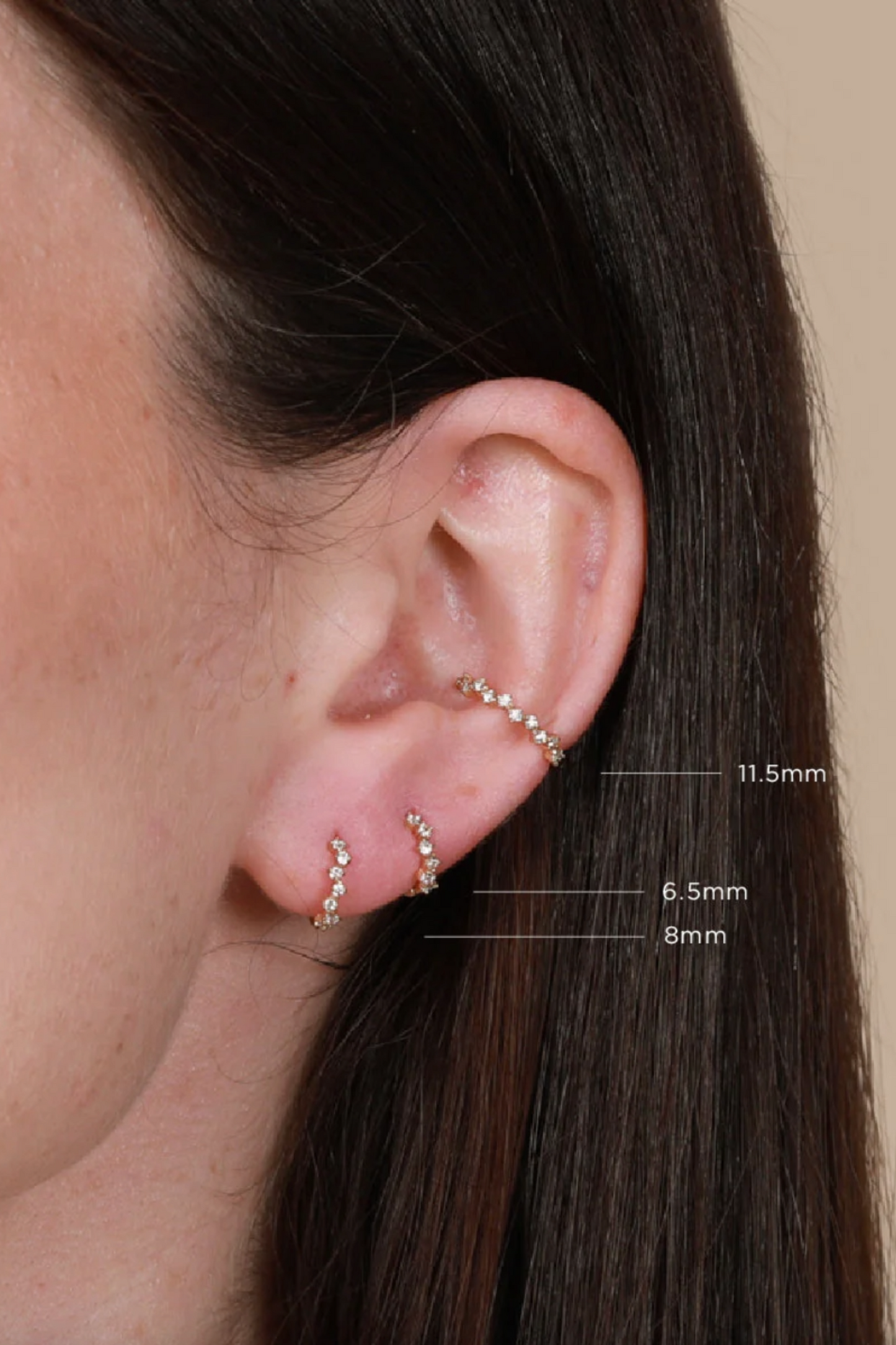 Cluster Hoop 8mm in Gold