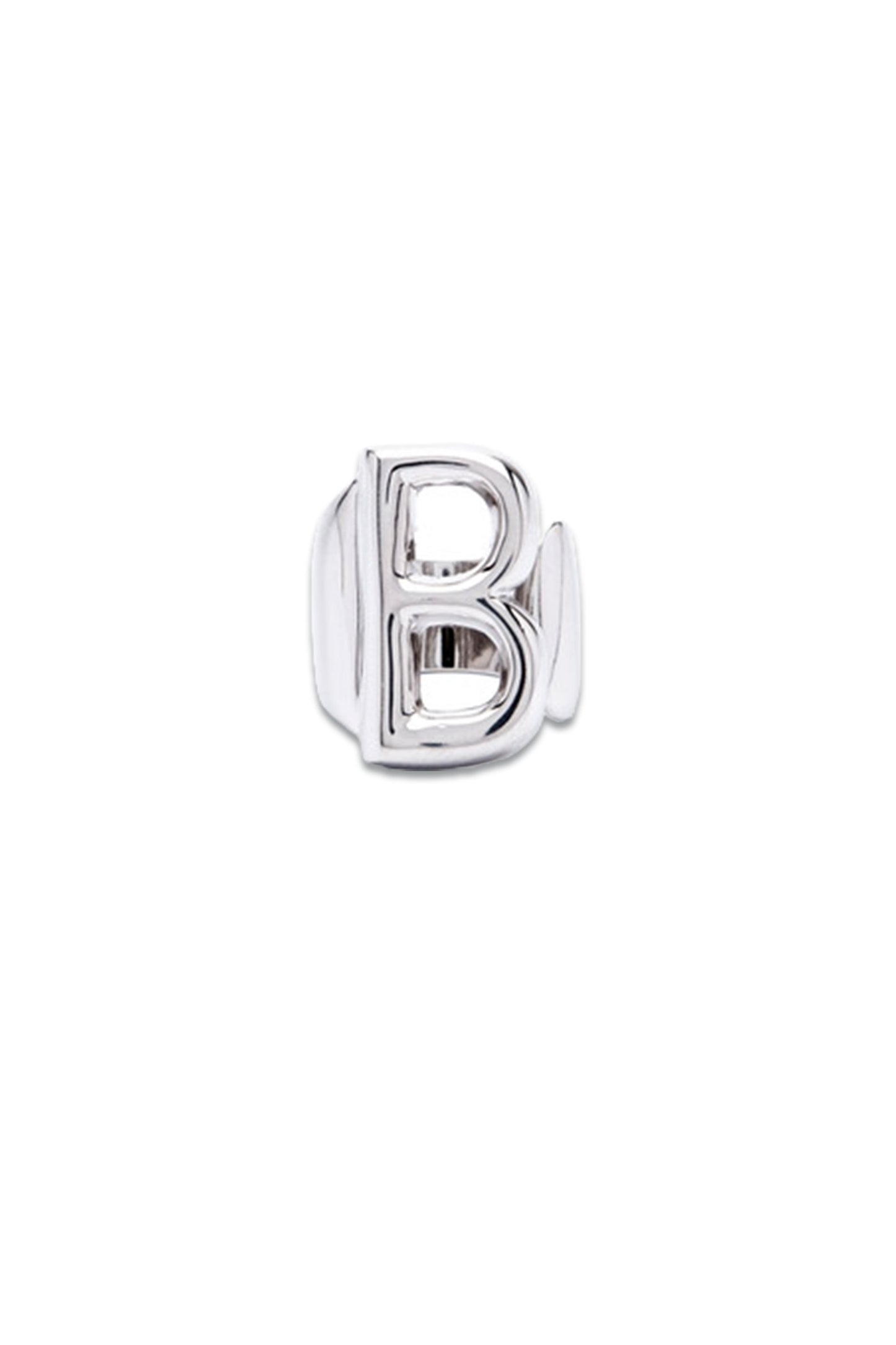 Silver Alphabet Letter Ring- B