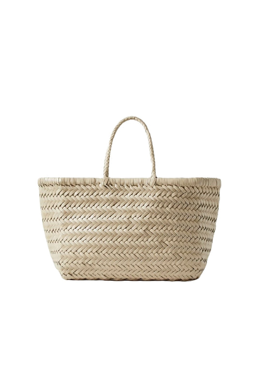 Bamboo Triple Jump Small Woven Leather Tote