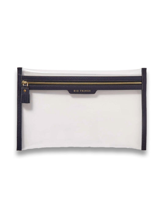Loose Pocket Big Things leather-trimmed TPU clutch
