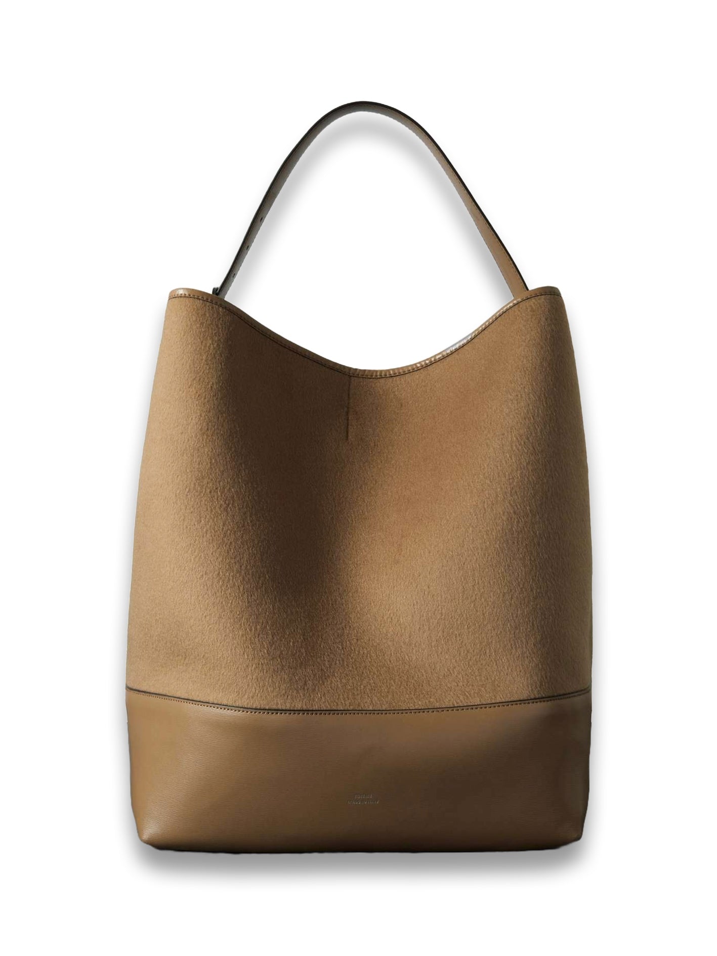 Leather-trimmed Wool Tote
