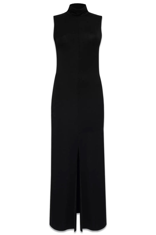 Axton High-neck Stretch-woven Midi Dress