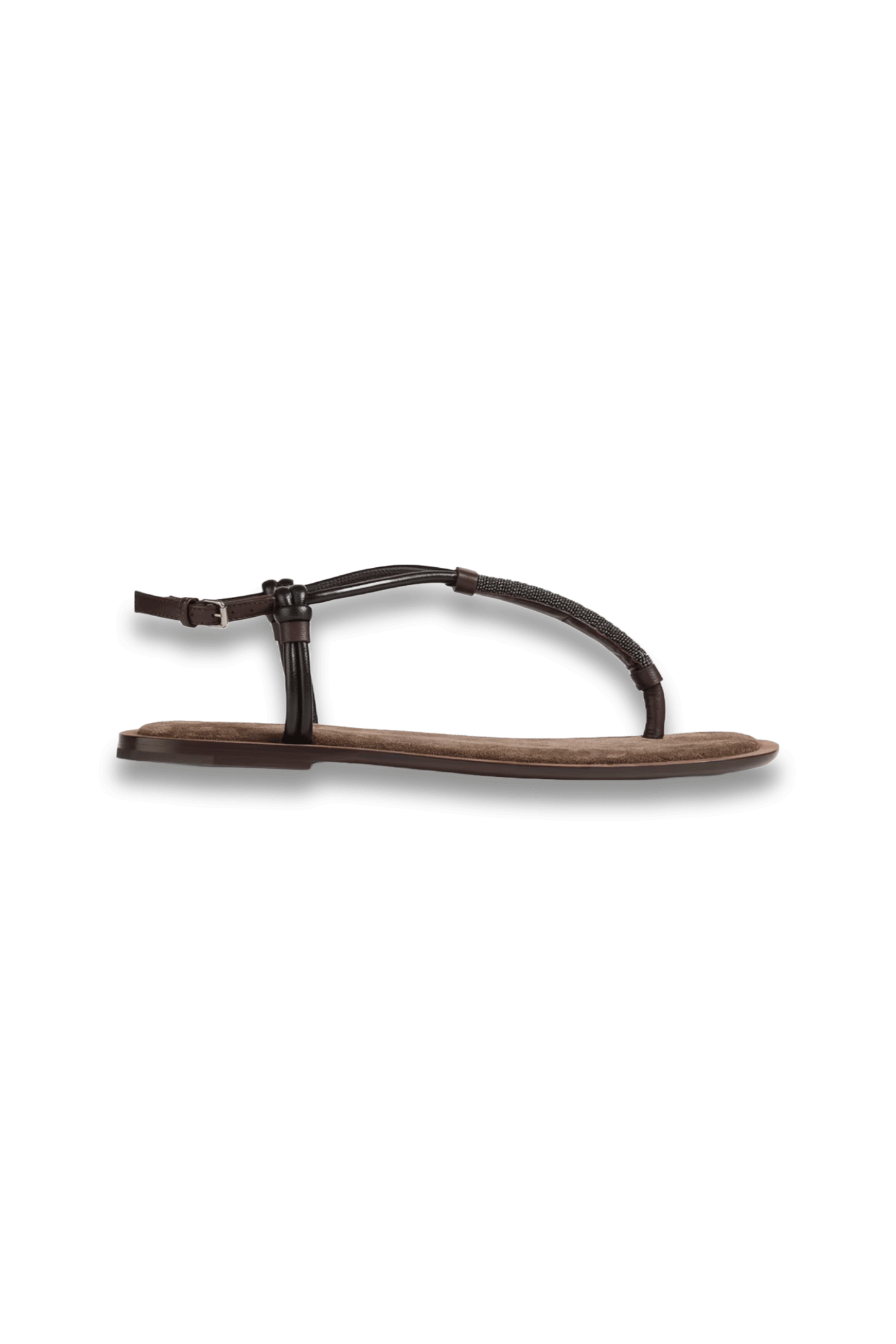 Bead-Embellished Leather Sandals