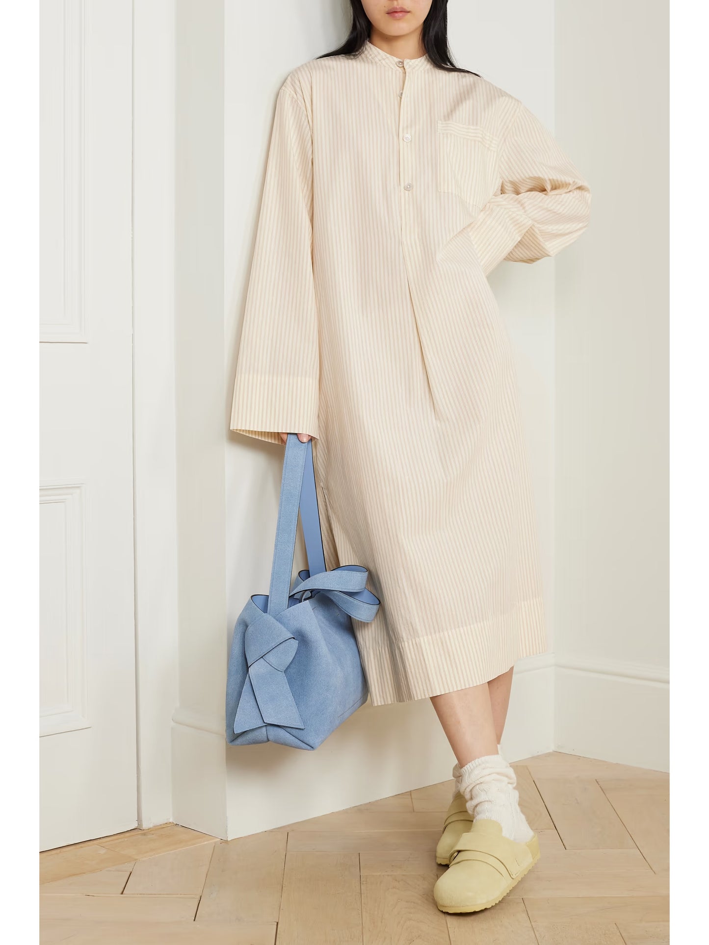 + TEKLA Pinstriped Organic Cotton-poplin Kaftan