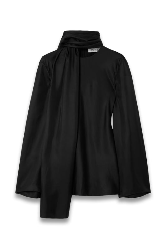 Tie-detailed Silk-satin Blouse