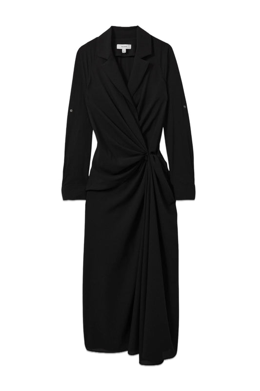 Whitney Wrap Front Twist Detail Midi Dress