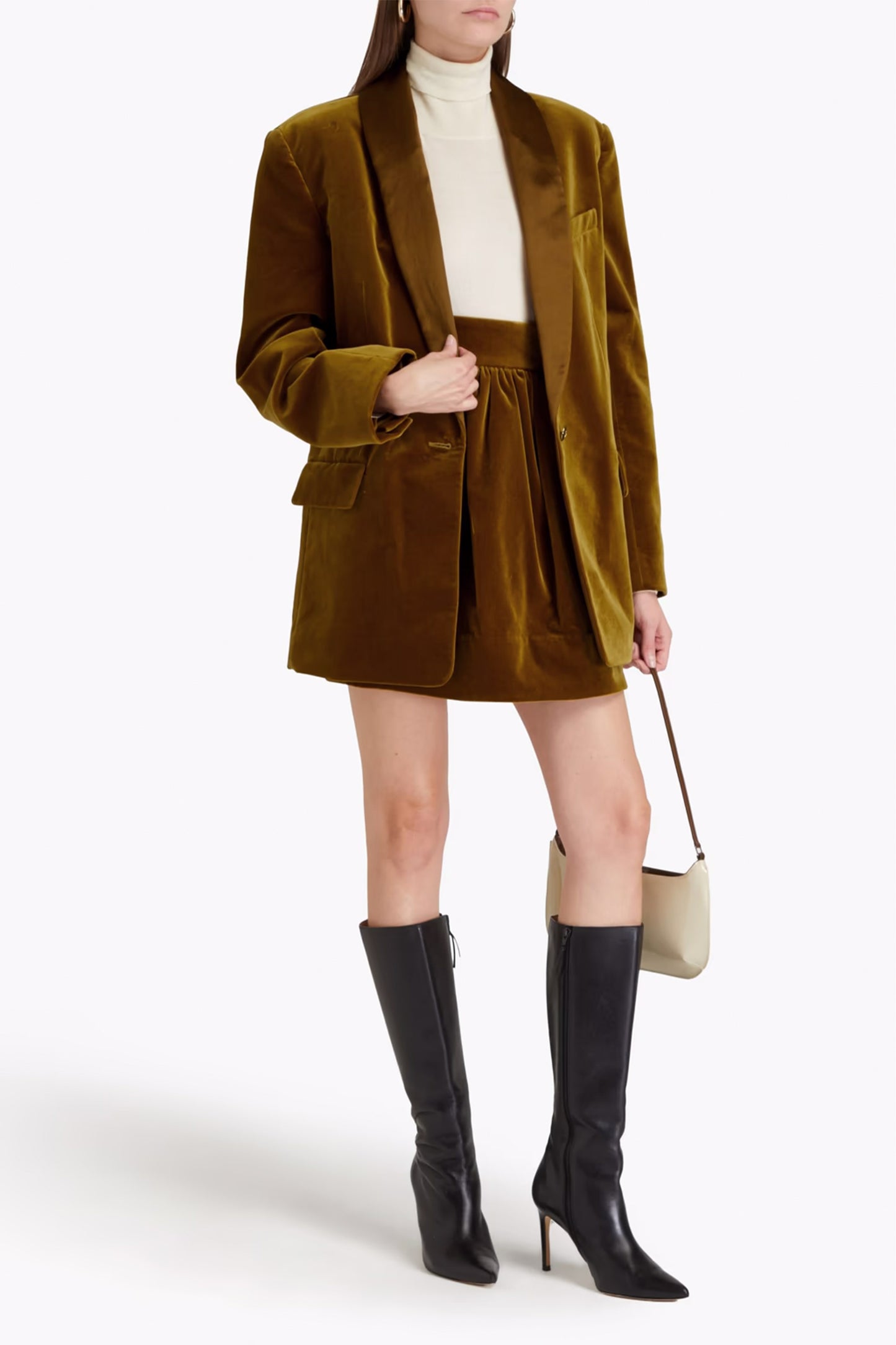 Cotton-blend velvet blazer