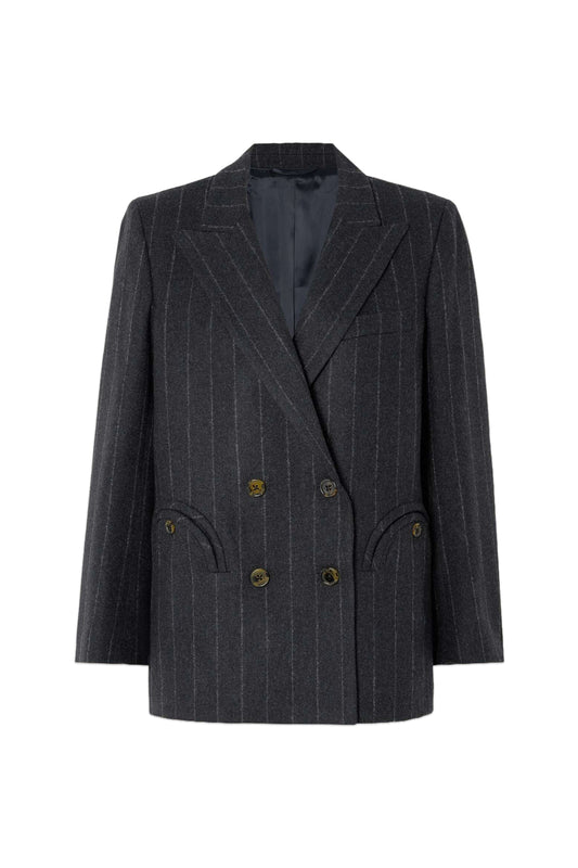 Everynight Double-Breasted Pinstriped Wool and Cashmere-Blend Blazer