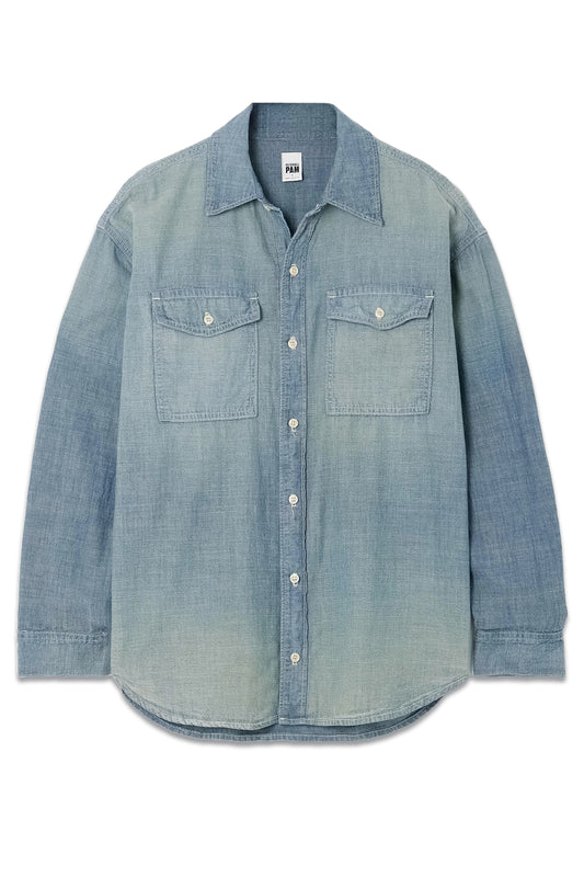 + NET SUSTAIN + Pamela Anderson Oversized Organic Cotton-chambray Shirt