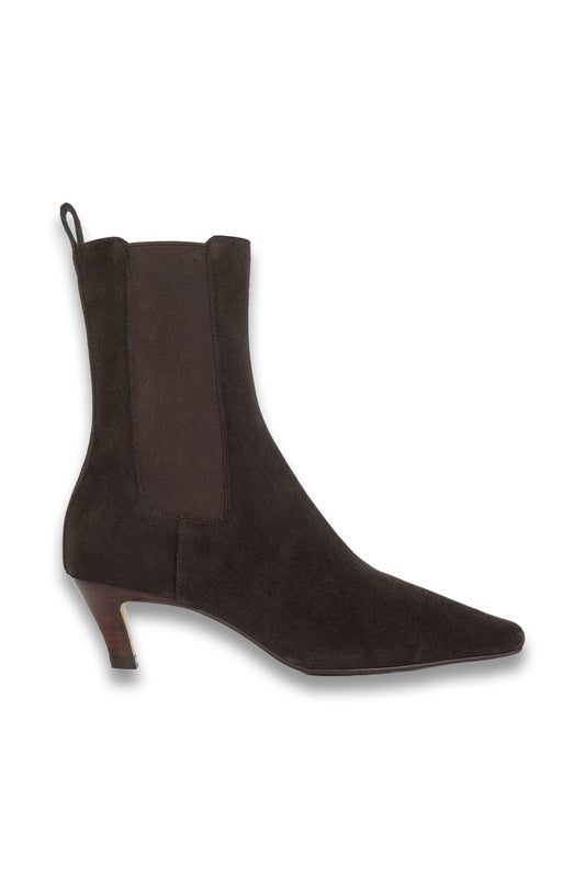 Leather Kitten Heel Ankle Boots