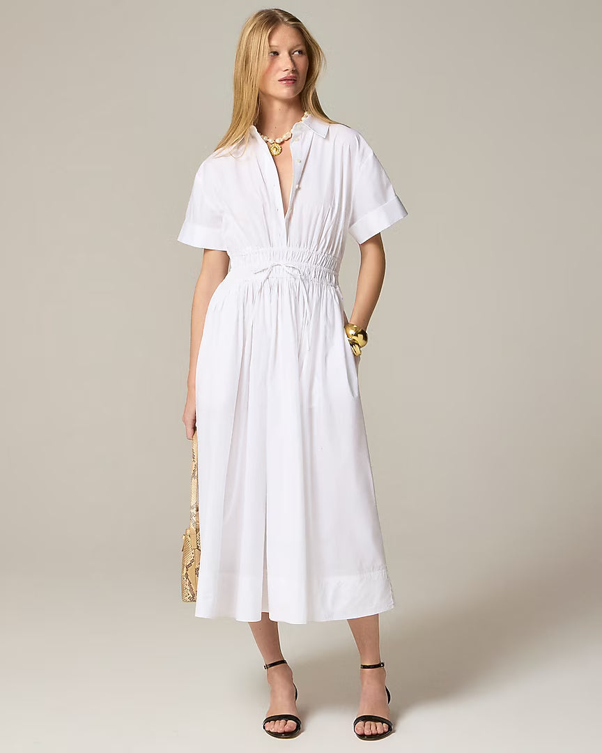 Elena Shirt-Dress in Cotton Poplin