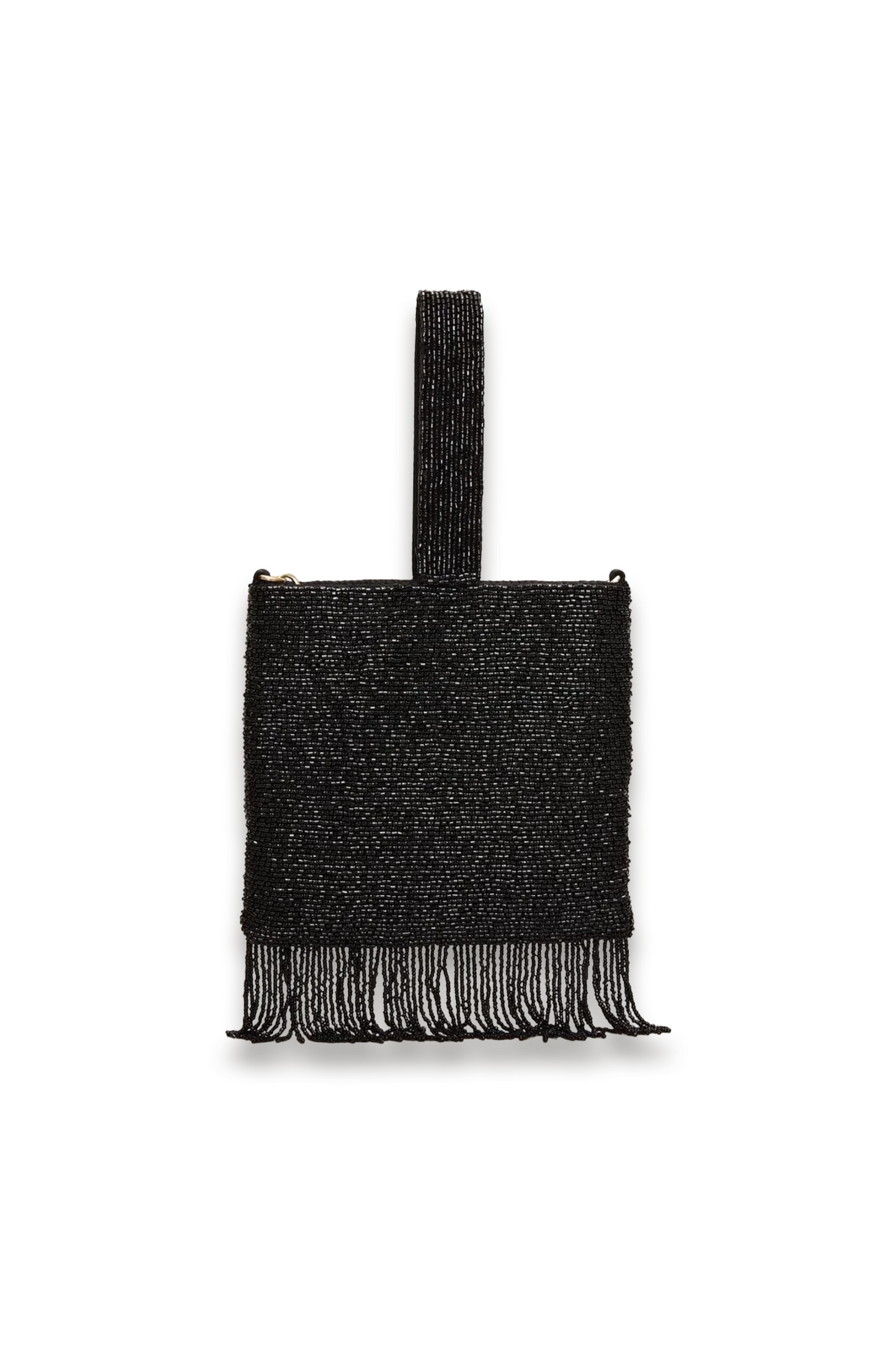 Black Beaded Tassle Bag