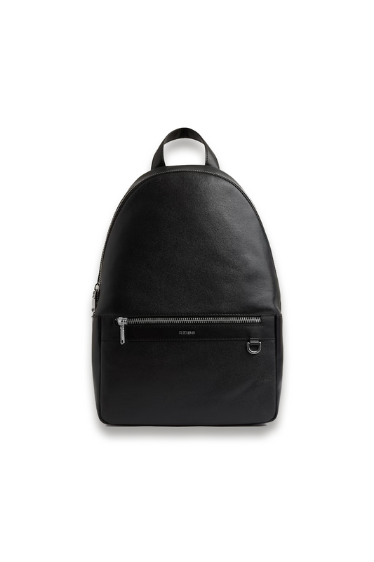 Carson Micro-Grain Leather Backpack in Black
