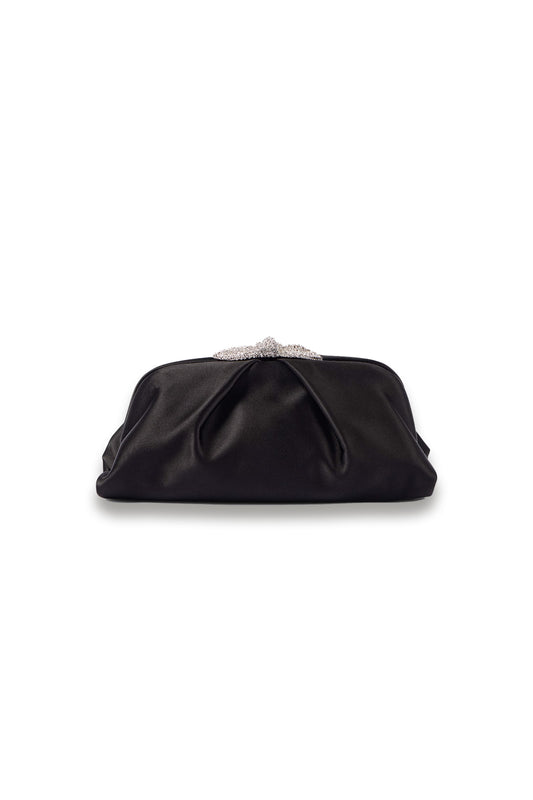 Very Bow Tie embellished satin clutch