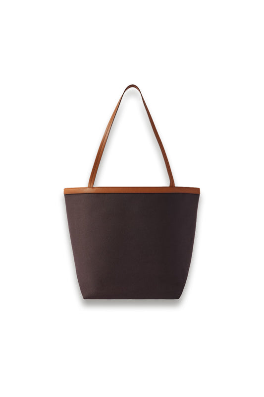 Park Reversible Leather-trimmed Twill Tote