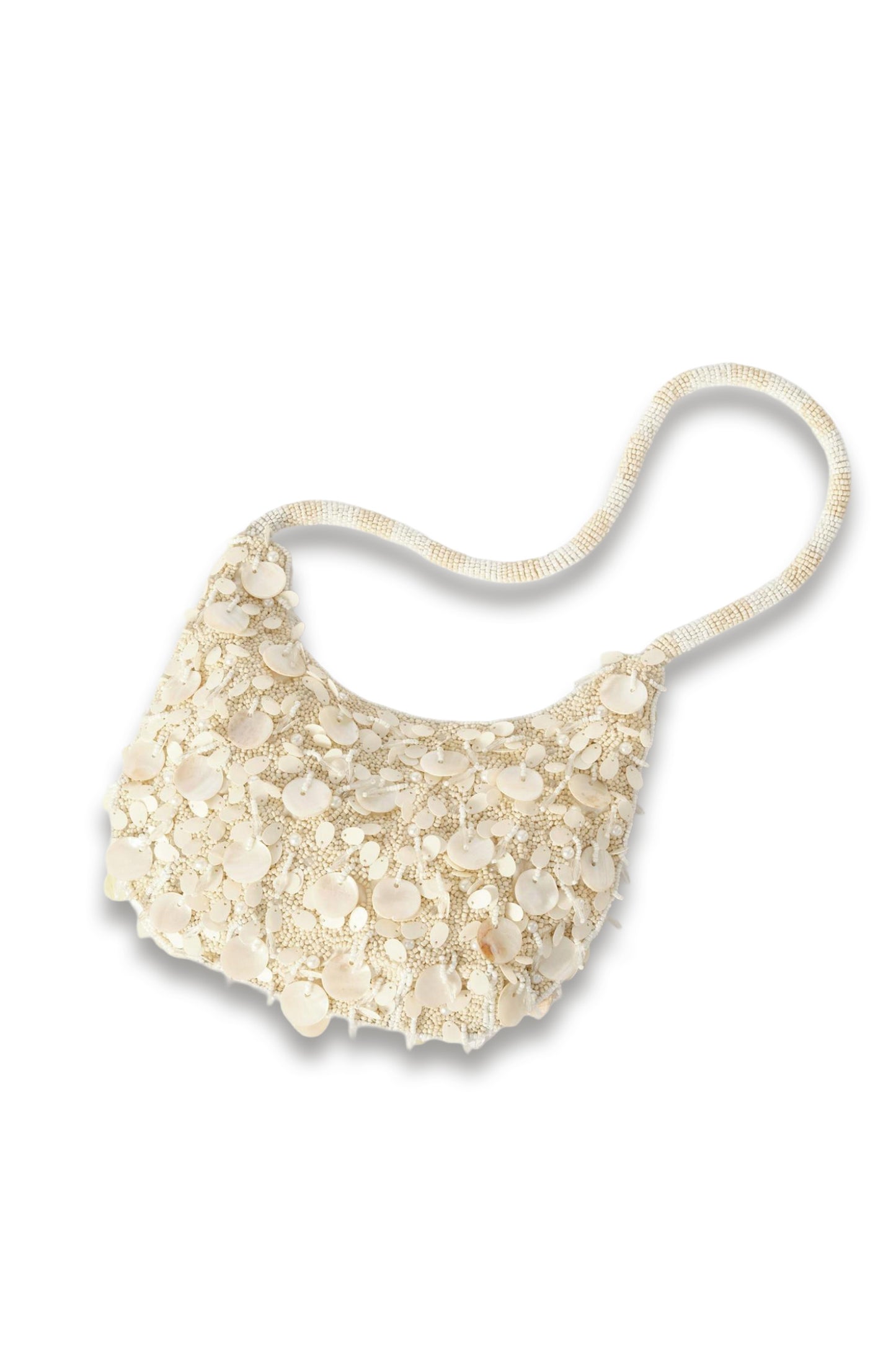 Pearl Detail Shoulder Bag, Cream