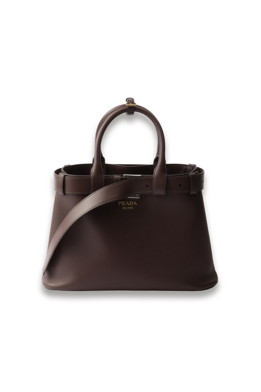 Buckle Small Leather Handbag with Belt
