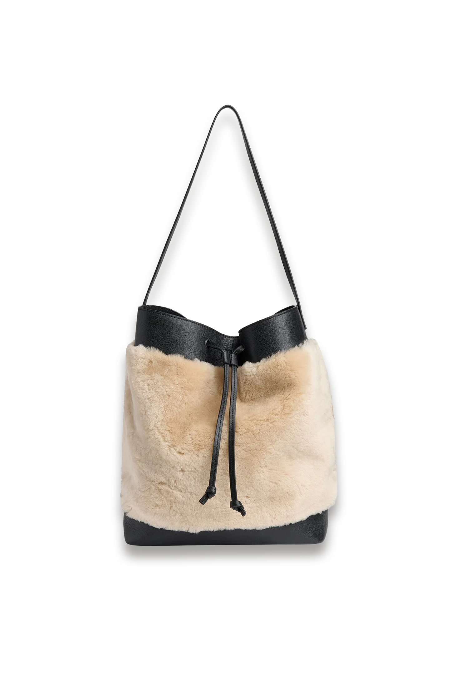 Cream Sasha Shearling Tote Bag