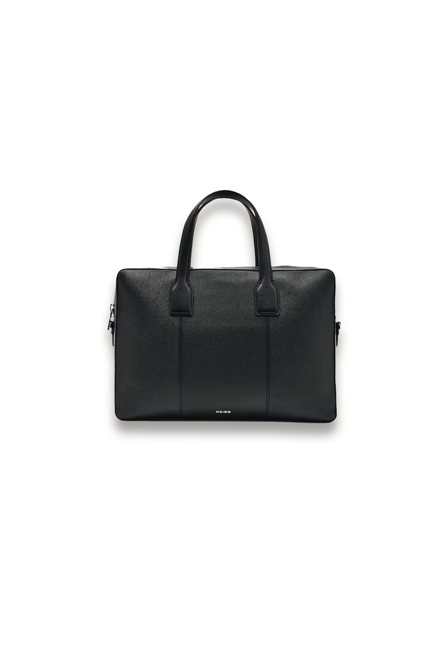 Carlos Micro-Grain Leather Briefcase in Black