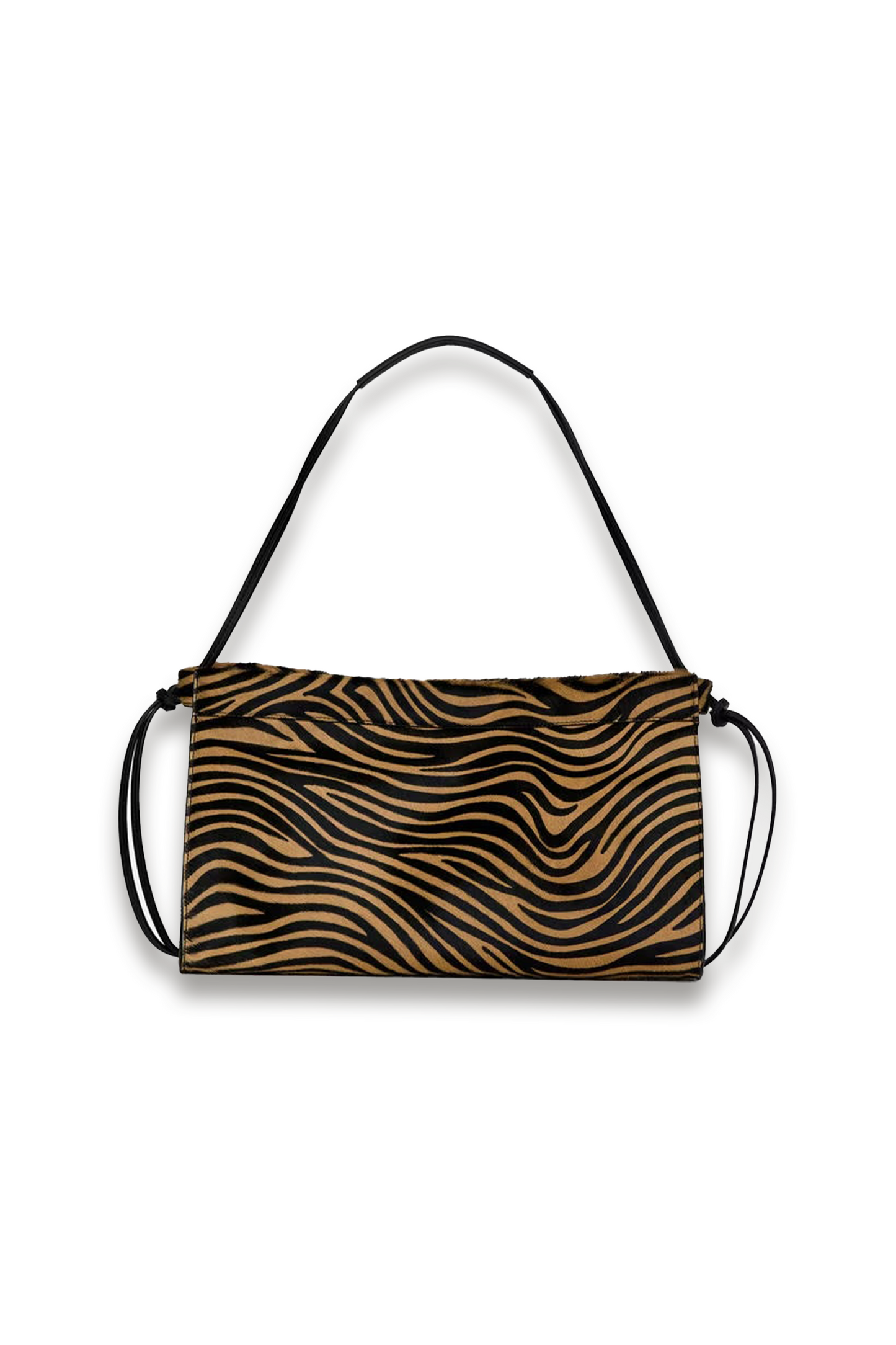 Zebra-print Leather Shoulder Bag
