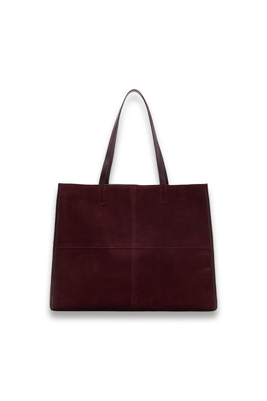 Suede Leather Shopper Bag