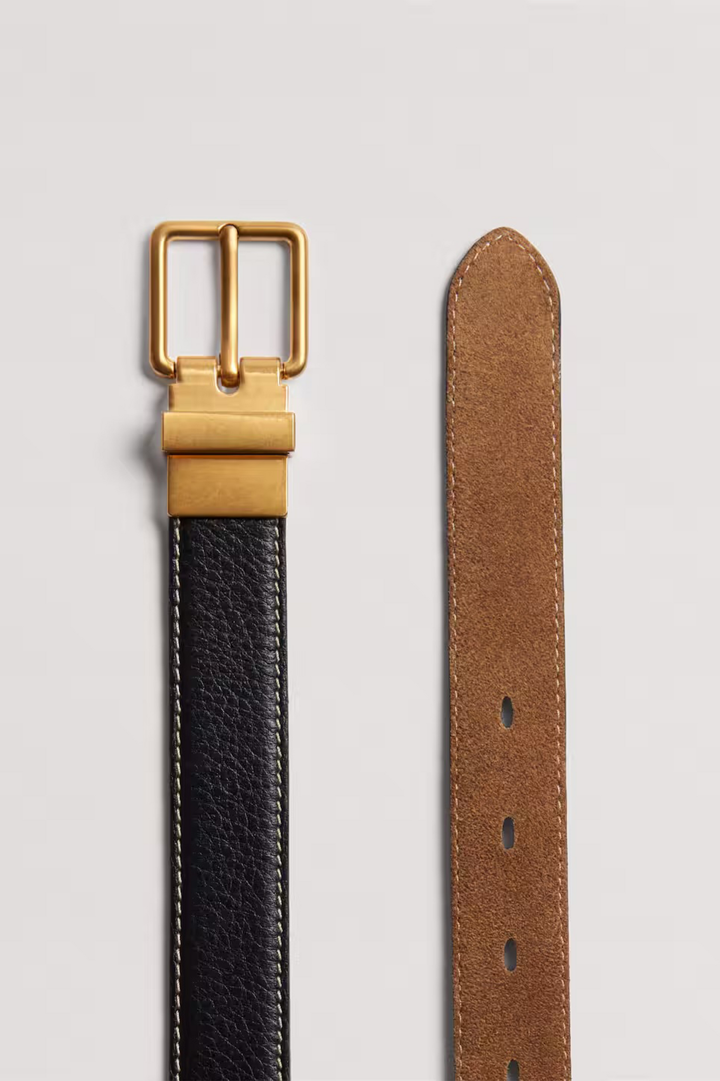 Reversible Belt in Black and Tan