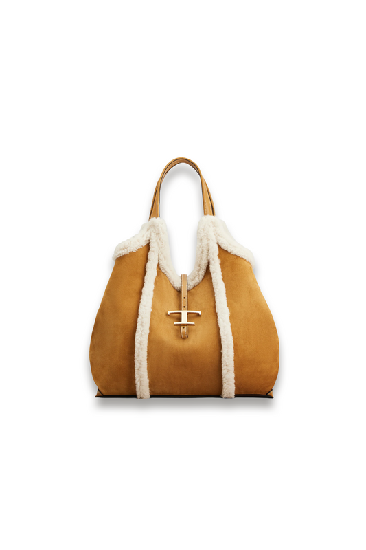 T Timeless Shopping Bag in Suede Medium
