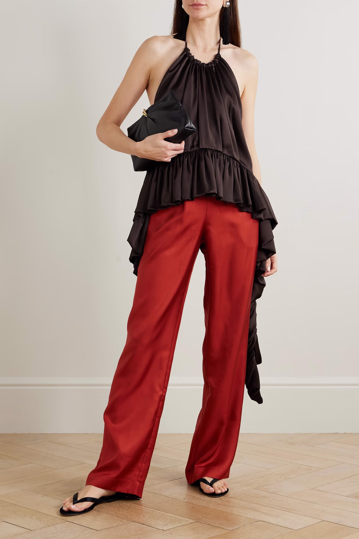Alera silk-twill wide-leg pants