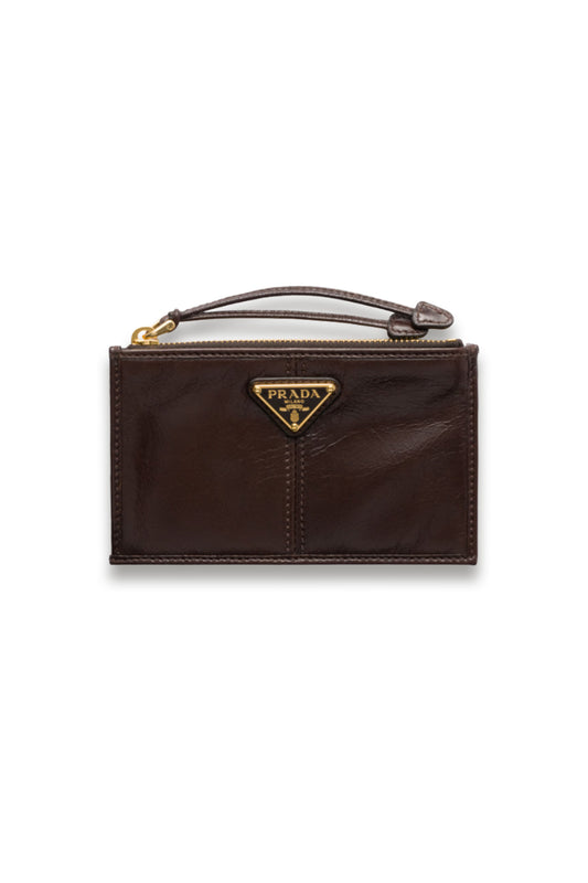Leather Card Holder with Zipper