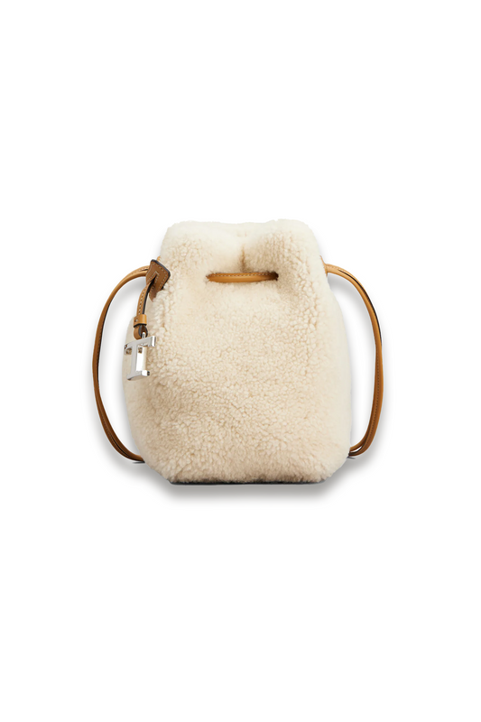 Bucket Bag in Shearling Micro