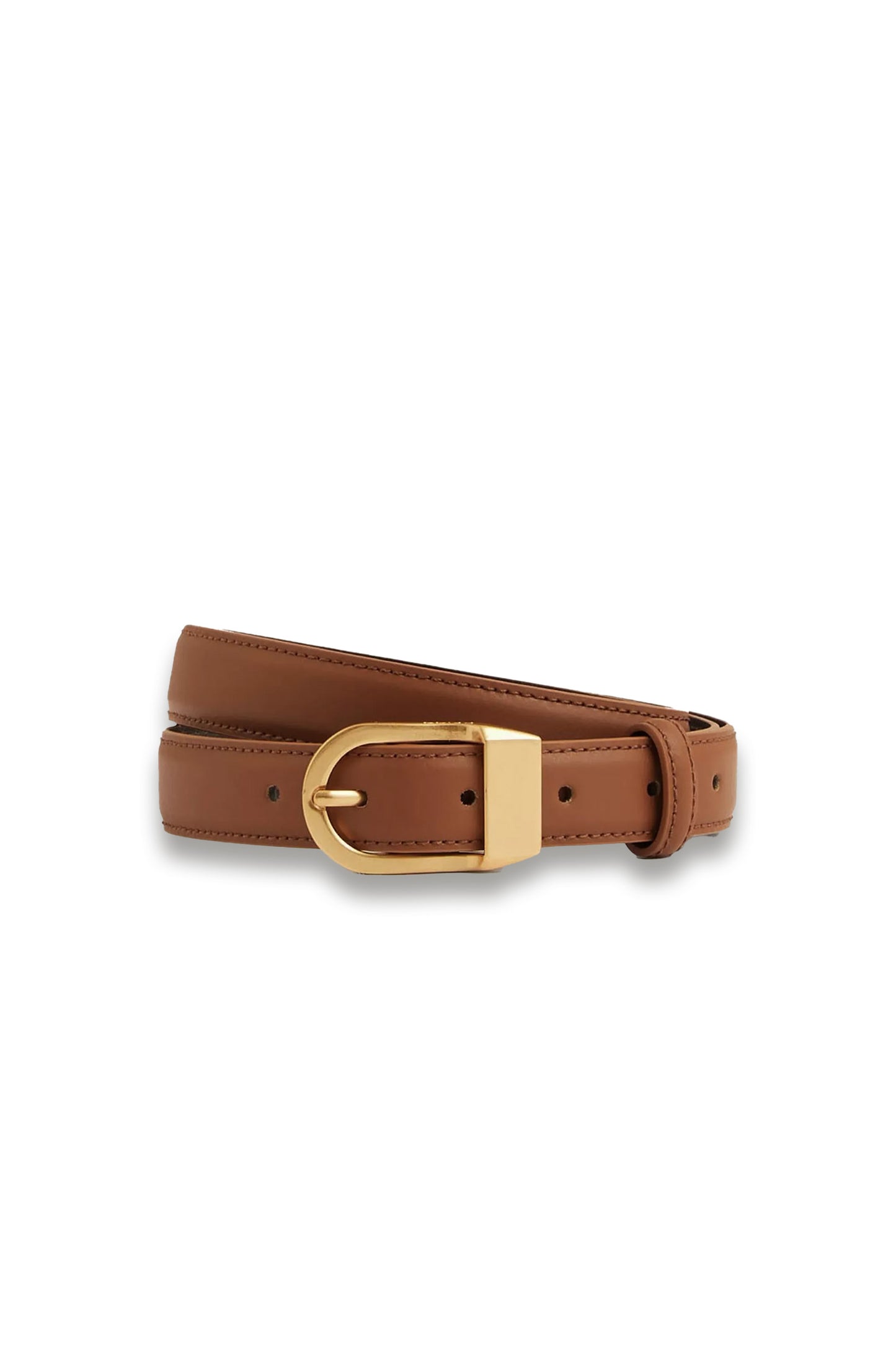 Hazel Buckle Leather Belt, Tan
