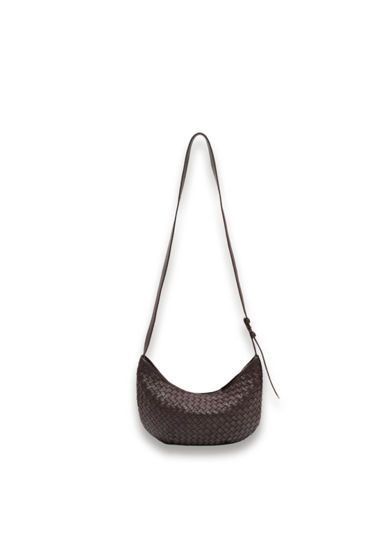 Leather Weave Crossbody Bag