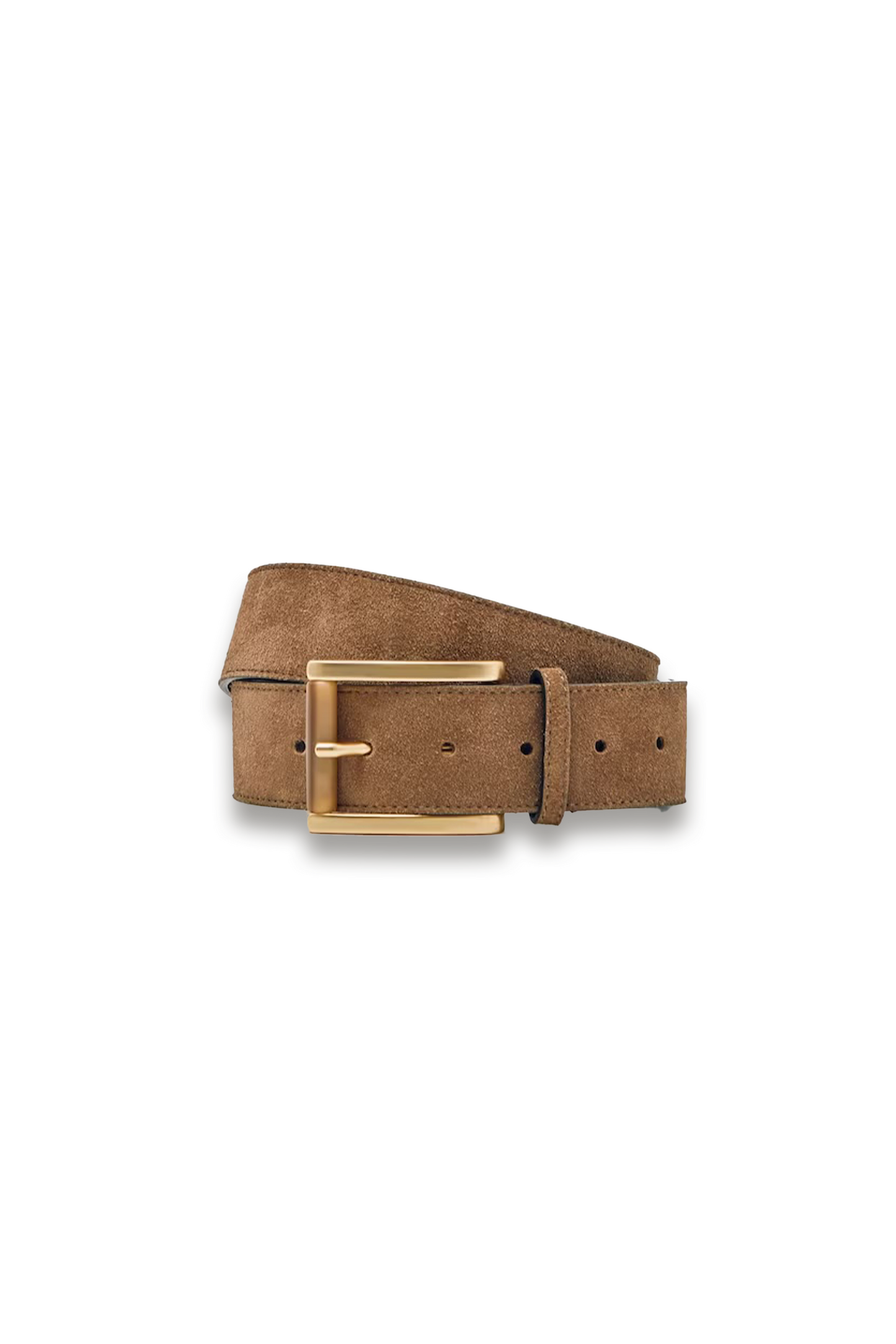 Rosie Suede Square Roller Buckle Belt in Tan