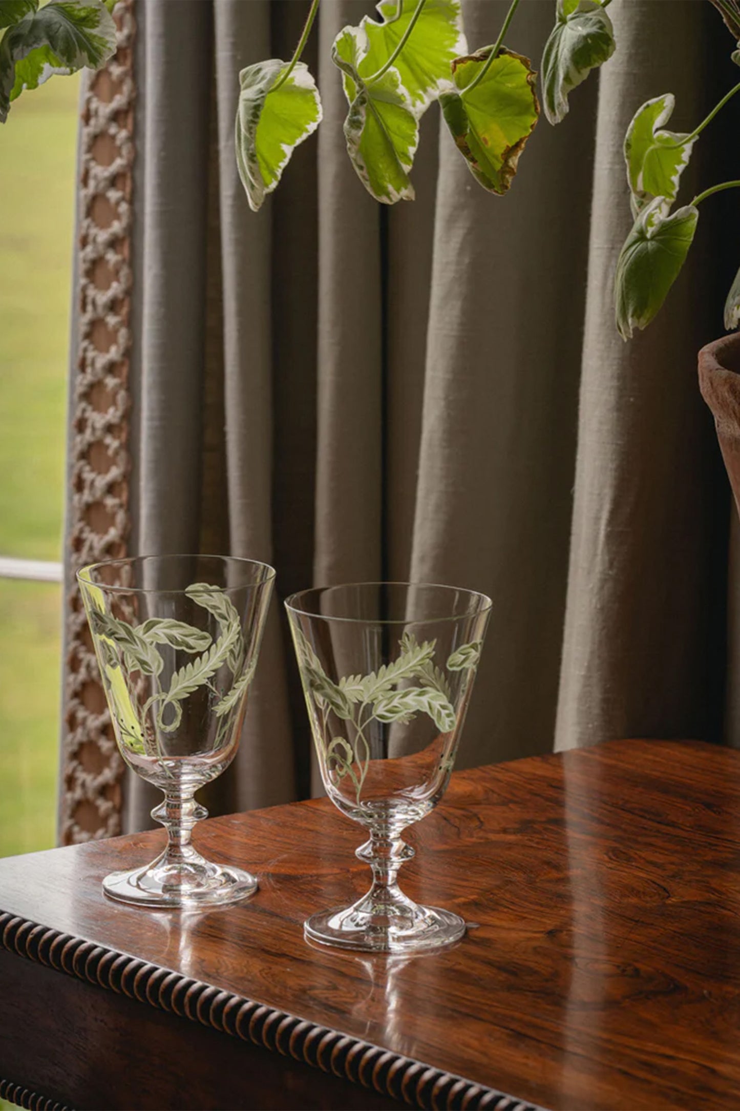 Prairie Handpainted Stemmed Glass