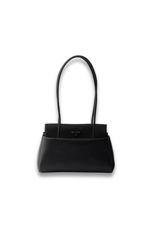 Passage Medium Leather Bag with Re-nylon Flap